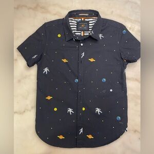 Cactus Boys Space-Themed Short Sleeve button down Shirt size 7